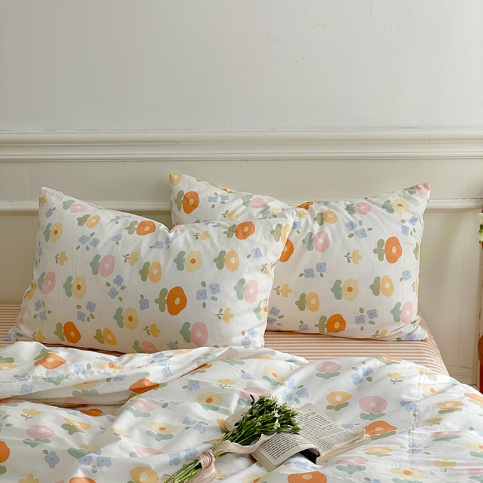 91家纺网 家纺一手货源 找家纺 昔可家纺 2022新款仙女风全棉爱丽丝系列印花四件套 梦幻小花花