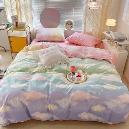 91家纺网 家纺一手货源 找家纺 （总）昔可家纺 2022新款全棉ins云朵系列四件套