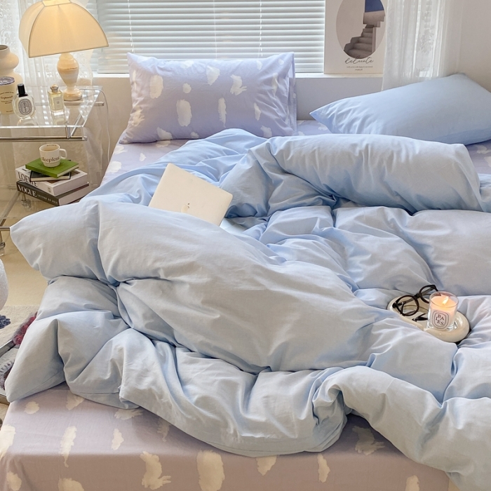 91家纺网 家纺一手货源 找家纺 （总）昔可家纺 2022新款全棉ins云朵系列四件套