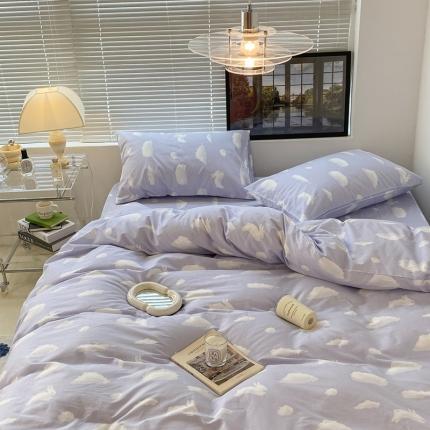 昔可家纺 2022新款全棉ins云朵系列四件套 蓝云朵-全云朵