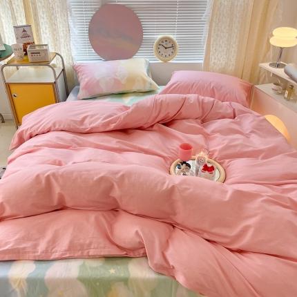 昔可家纺 2022新款全棉ins云朵系列四件套 晕染天空-被套粉