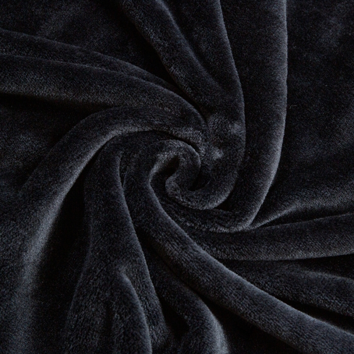 91家纺网 家纺一手货源 找家纺 卡琪曼 2022新款纯色双层牛奶绒复合披肩毯 星空灰