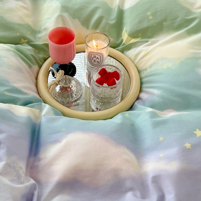 91家纺网 家纺一手货源 找家纺 昔可家纺 2022新款全棉ins云朵系列四件套 晕染天空-被套天空