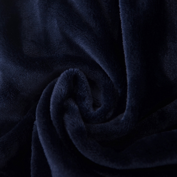 91家纺网 家纺一手货源 找家纺 卡琪曼 2023新款纯色加厚牛奶绒法兰绒毛毯子办公室午睡盖毯 深蓝