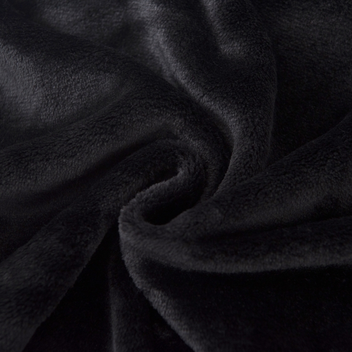 91家纺网 家纺一手货源 找家纺 卡琪曼 2023新款纯色加厚牛奶绒法兰绒毛毯子办公室午睡盖毯 黑色