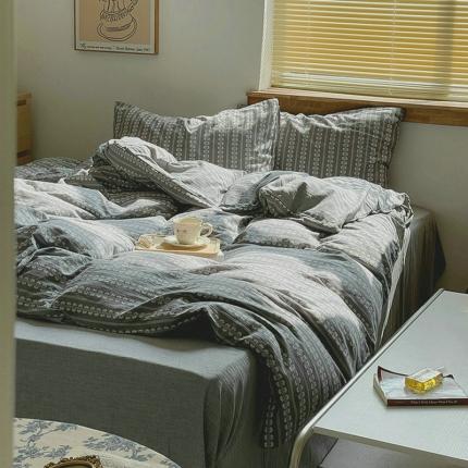 91家纺网 家纺一手货源 找家纺 （总）艾咪 爆款全棉水洗棉色织小提花四件套素瑾