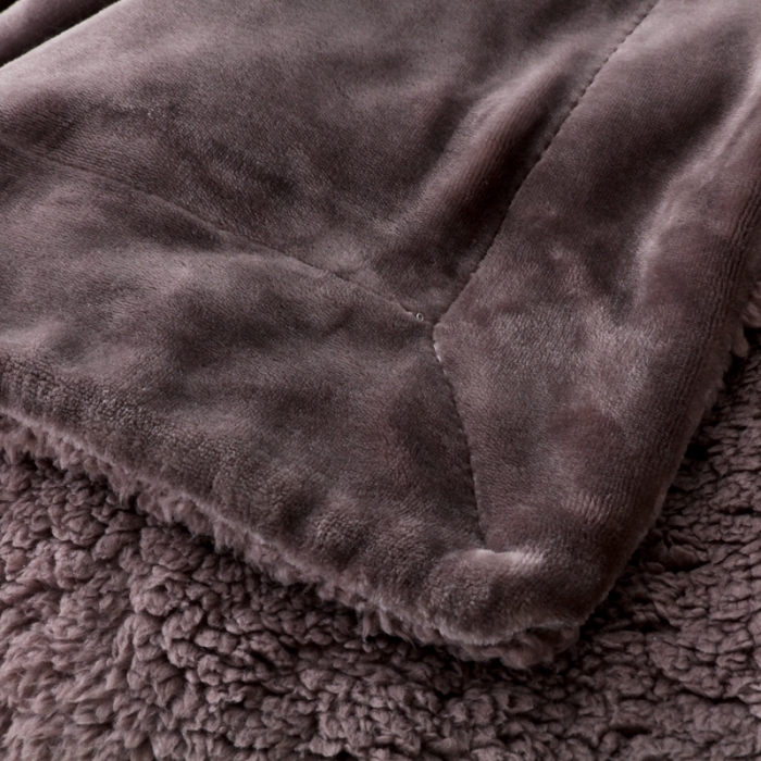 91家纺网 家纺一手货源 找家纺 卡琪曼 2022新双面法兰绒羊羔绒毛毯办公室午睡盖毯子 爵士灰