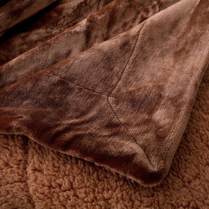 91家纺网 家纺一手货源 找家纺 卡琪曼 2022新双面法兰绒羊羔绒毛毯办公室午睡盖毯子 咖啡