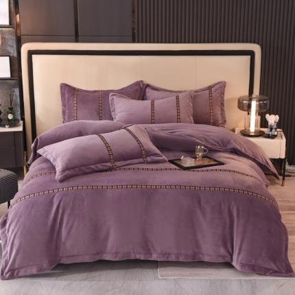 91家纺网 家纺一手货源 找家纺 总七七 2025新款保暖加厚提花牛奶绒四件套法莱水晶绒