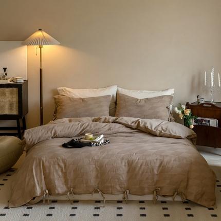 91家纺网 家纺一手货源 找家纺 (总) 华超针织 2022新款60支肌理浮雕亲柔纱四件套