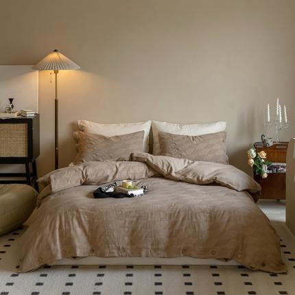 91家纺网 家纺一手货源 找家纺 (总) 华超针织 2022新款60支肌理浮雕亲柔纱四件套