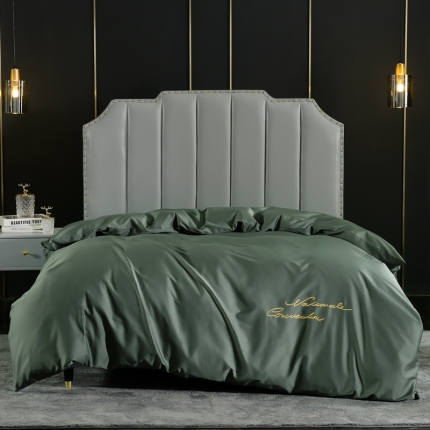 91家纺网 家纺一手货源 找家纺 80支埃及长绒棉时尚绣被套四件套全棉单件被罩