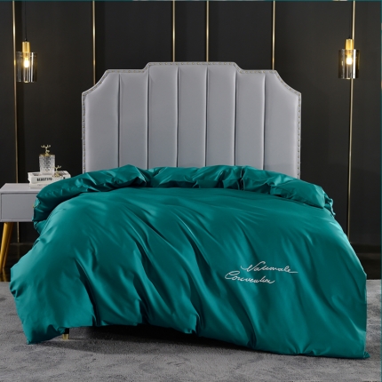 91家纺网 家纺一手货源 找家纺 80支埃及长绒棉时尚绣被套四件套全棉单件被罩