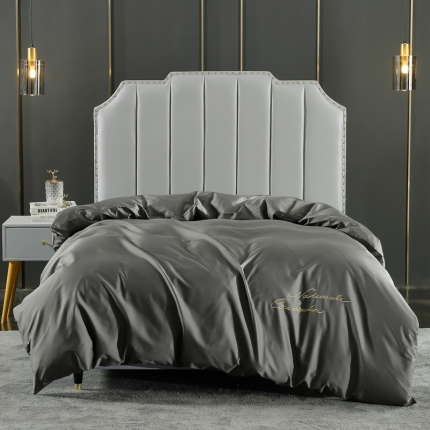 91家纺网 家纺一手货源 找家纺 80支埃及长绒棉时尚绣被套四件套全棉单件被罩