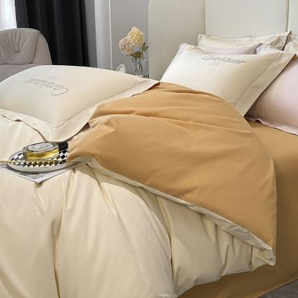 91家纺网 家纺一手货源 找家纺 （总）6182023新款100支长绒棉全棉纯棉火山磨毛四件套