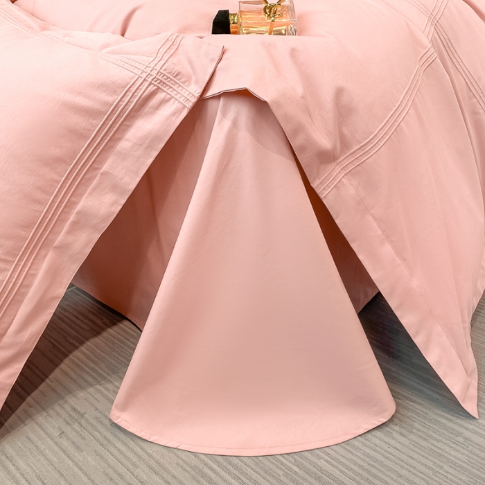 91家纺网 家纺一手货源 找家纺 安妮 2022新款轻奢赫本加厚全棉磨毛四件套 赫本柔蜜粉