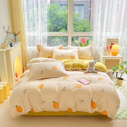 寐居  2022新款印花牛奶绒单被套 果粒橘子
