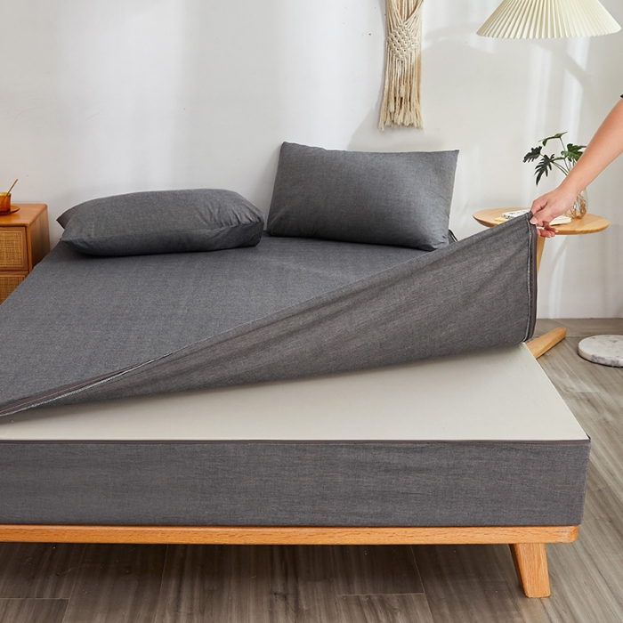 91家纺网 家纺一手货源 找家纺 （总）纤雅床笠 2024新款活性印染全棉水洗棉六面全包床笠