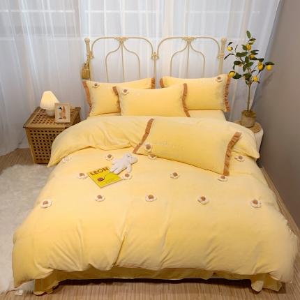 91家纺网 家纺一手货源 找家纺 （总）馨蕊 2022新款秋冬轻奢煦暖绒那时花开系列四件套