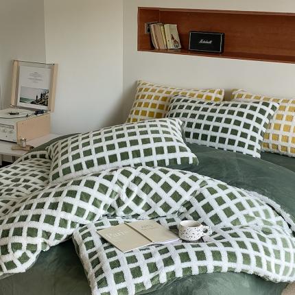 91家纺网 家纺一手货源 找家纺 （总）梦柏2022新款阳离子提花绒四件套