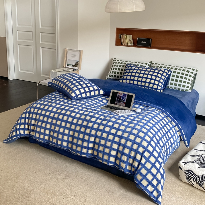 91家纺网 家纺一手货源 找家纺 （总）梦柏2022新款阳离子提花绒四件套