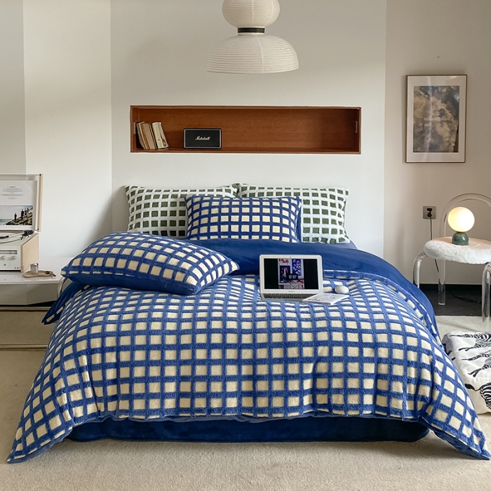 91家纺网 家纺一手货源 找家纺 （总）梦柏2022新款阳离子提花绒四件套