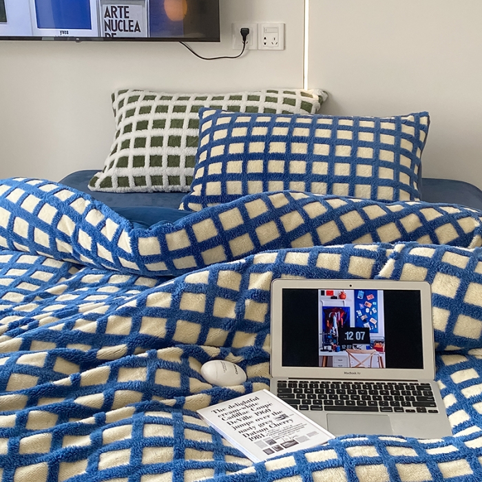 91家纺网 家纺一手货源 找家纺 （总）梦柏2022新款阳离子提花绒四件套