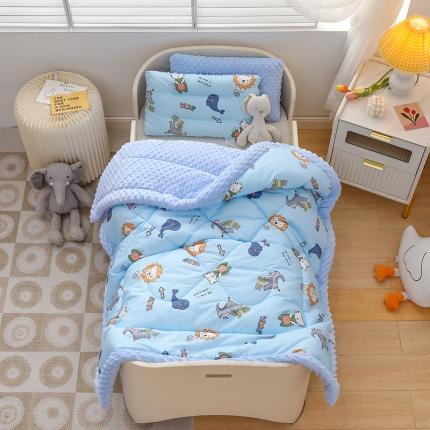 91家纺网 家纺一手货源 找家纺 嗨皮宝贝2022新款全棉卡通儿童豆豆绒被子被芯 开心派对