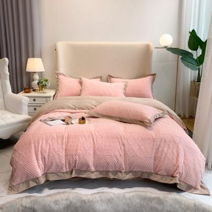 馨蕊2022新款绒四件套-唯爱 实拍 初夏粉