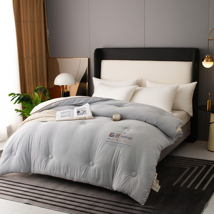 91家纺网 家纺一手货源 找家纺 欧雅搁 2025新款火山岩蓄热保暖冬被春秋被子功能被芯 灰色