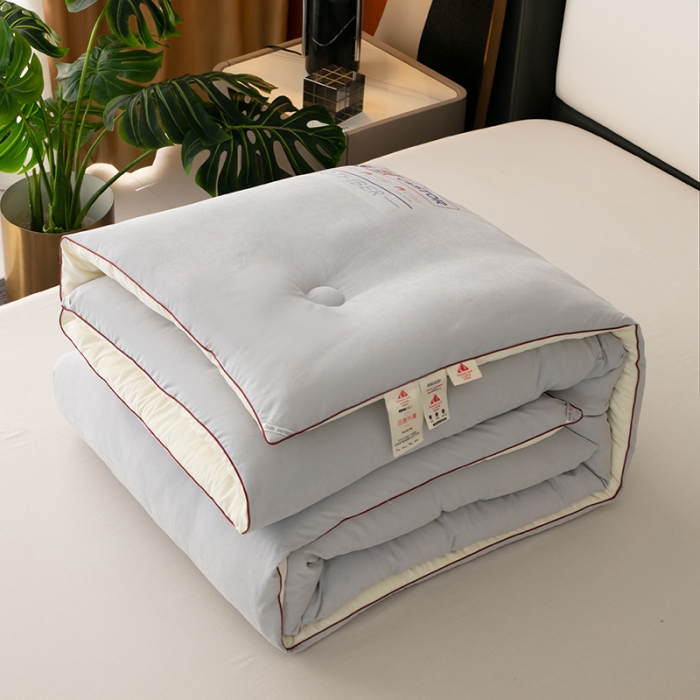 91家纺网 家纺一手货源 找家纺 欧雅搁 2025新款火山岩蓄热保暖冬被春秋被子功能被芯 灰色
