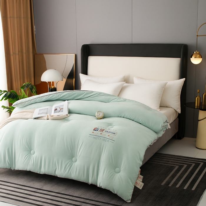 91家纺网 家纺一手货源 找家纺 欧雅搁 2025新款火山岩蓄热保暖冬被春秋被子功能被芯 灰蓝