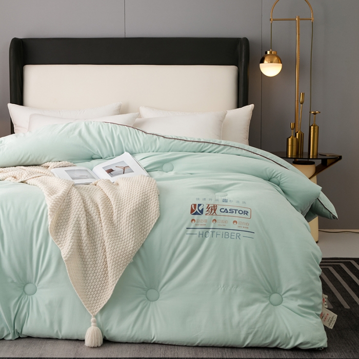 91家纺网 家纺一手货源 找家纺 欧雅搁 2025新款火山岩蓄热保暖冬被春秋被子功能被芯 灰蓝