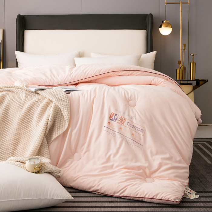 91家纺网 家纺一手货源 找家纺 欧雅搁 2025新款火山岩蓄热保暖冬被春秋被子功能被芯 粉玉