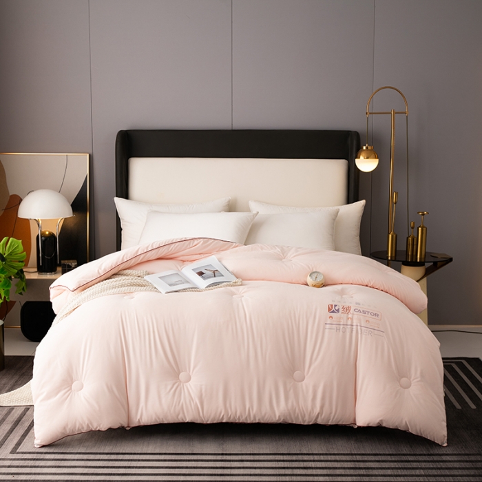 91家纺网 家纺一手货源 找家纺 欧雅搁 2025新款火山岩蓄热保暖冬被春秋被子功能被芯 粉玉