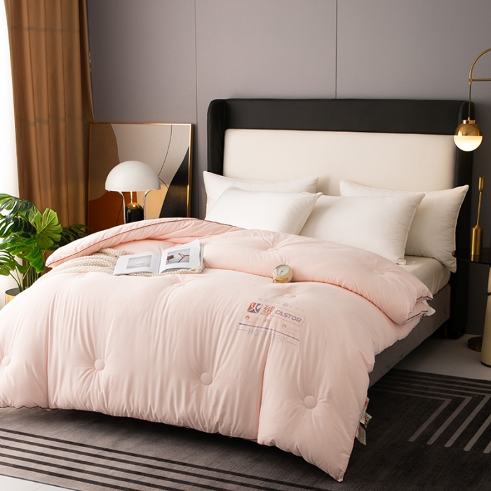 91家纺网 家纺一手货源 找家纺 欧雅搁 2025新款火山岩蓄热保暖冬被春秋被子功能被芯 粉玉