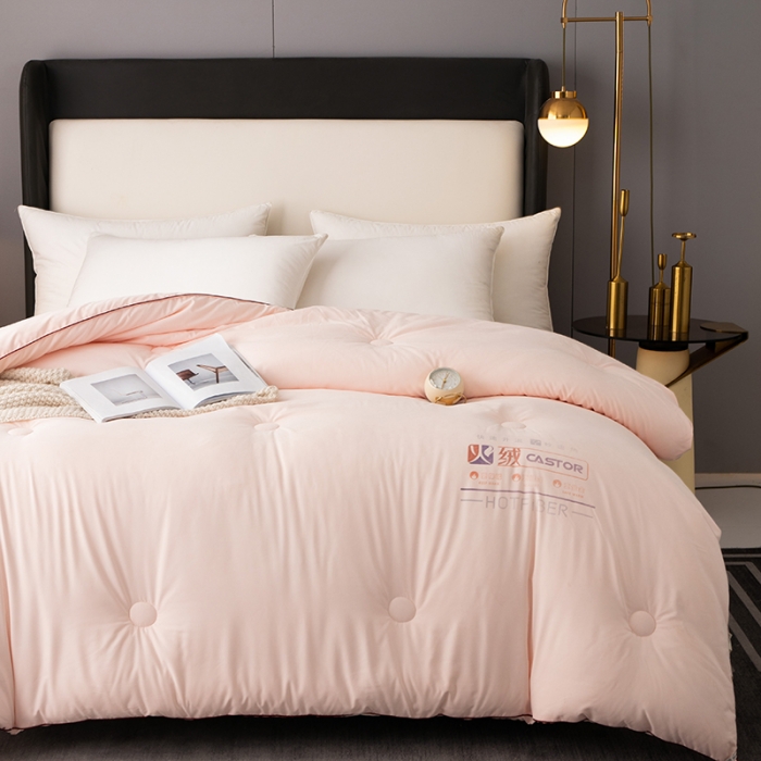 91家纺网 家纺一手货源 找家纺 欧雅搁 2025新款火山岩蓄热保暖冬被春秋被子功能被芯 粉玉