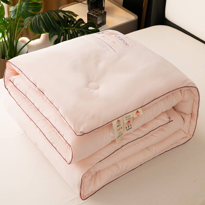 91家纺网 家纺一手货源 找家纺 欧雅搁 2025新款火山岩蓄热保暖冬被春秋被子功能被芯 粉玉