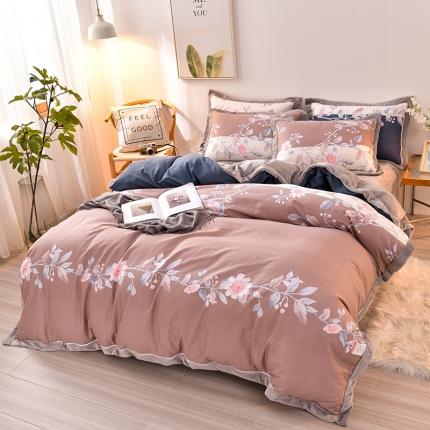 91家纺网 家纺一手货源 找家纺 （总）小牛席业   2022新款全棉加牛奶绒四件套系列