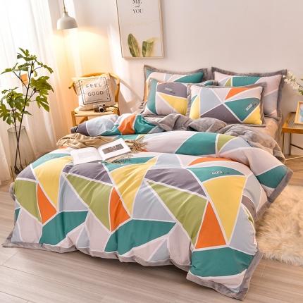 91家纺网 家纺一手货源 找家纺 （总）小牛席业   2022新款全棉加牛奶绒四件套系列