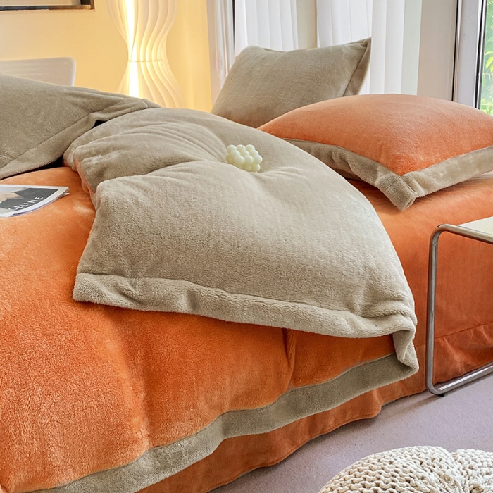 91家纺网 家纺一手货源 找家纺 吾秀家居 2022新款兔兔绒四件套 兔兔绒-桔驼