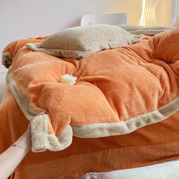 91家纺网 家纺一手货源 找家纺 吾秀家居 2022新款兔兔绒四件套 兔兔绒-桔驼