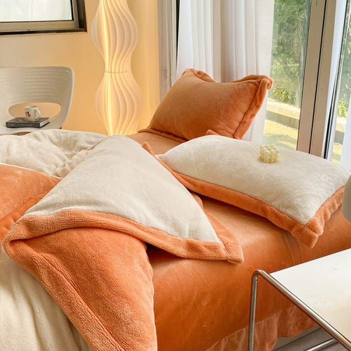 91家纺网 家纺一手货源 找家纺 吾秀家居 2022新款兔兔绒四件套 兔兔绒-米桔