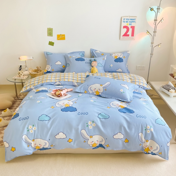 91家纺网 家纺一手货源 找家纺 绵庭 2022年秋冬12868全棉四件套 月桂兔