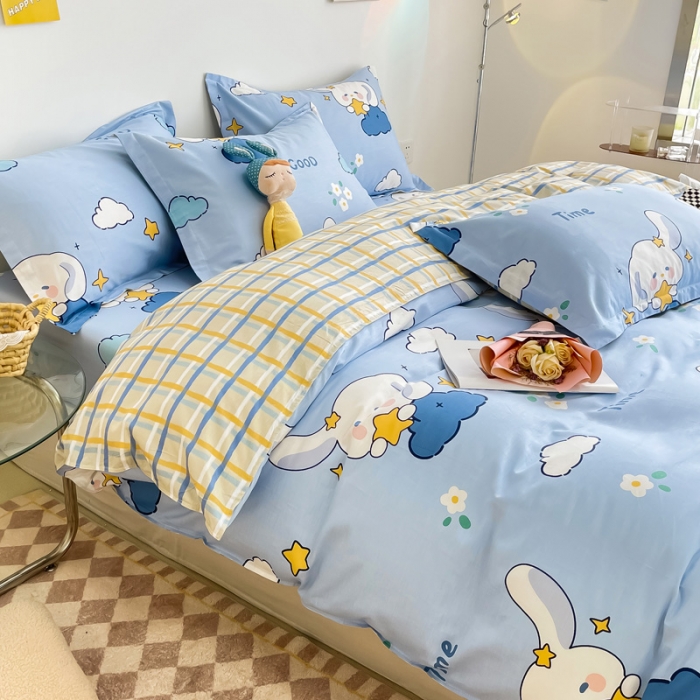 91家纺网 家纺一手货源 找家纺 绵庭 2022年秋冬12868全棉四件套 月桂兔