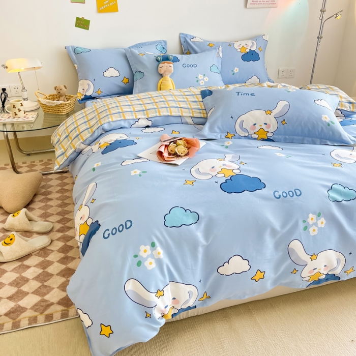 91家纺网 家纺一手货源 找家纺 绵庭 2022年秋冬12868全棉四件套 月桂兔