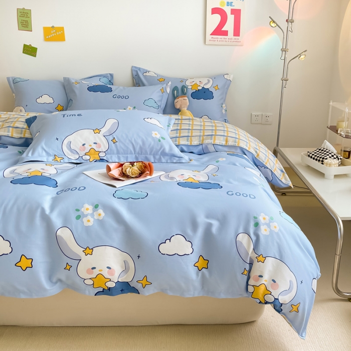 91家纺网 家纺一手货源 找家纺 绵庭 2022年秋冬12868全棉四件套 月桂兔