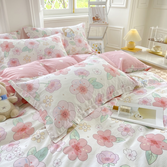 91家纺网 家纺一手货源 找家纺 绵庭 2022年秋冬12868全棉四件套 樱之漫舞