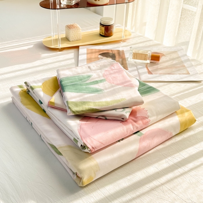 91家纺网 家纺一手货源 找家纺 绵庭 2022年秋冬12868全棉四件套 欣然花开