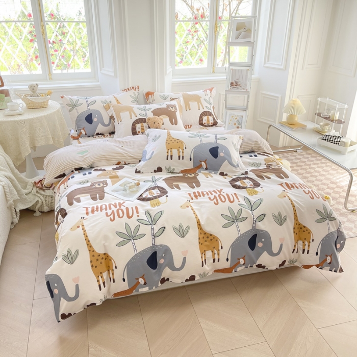 91家纺网 家纺一手货源 找家纺 绵庭 2022年秋冬12868全棉四件套 森林聚会